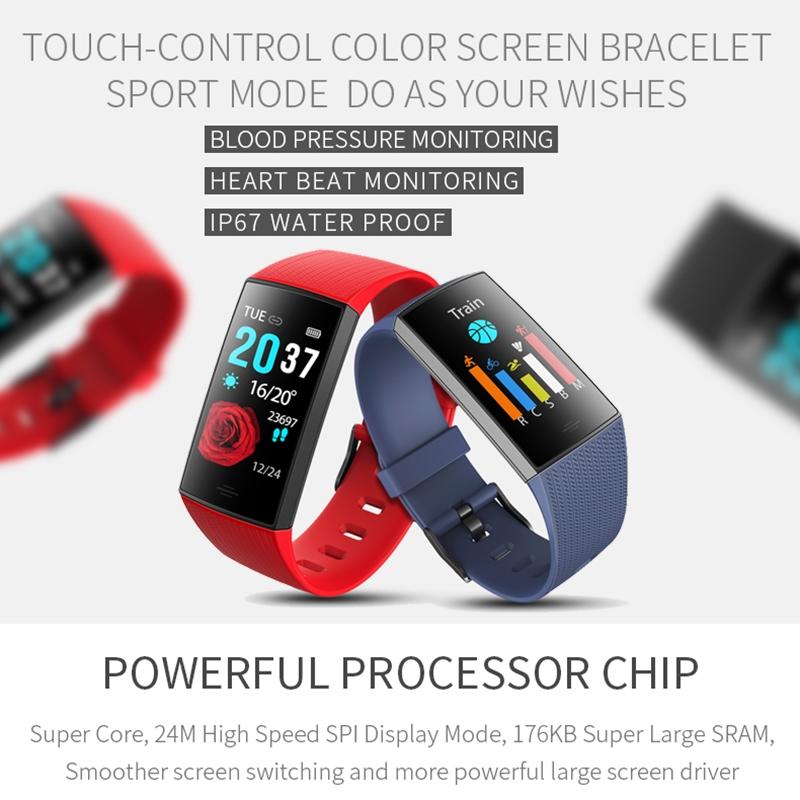 Waterproof Smart Bracelet With Step Heart And Sleep Monitoring - Ip67 - Black 9