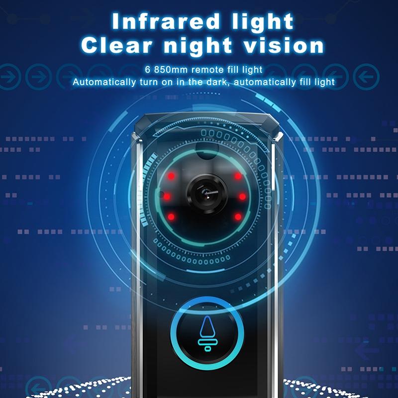 Smart Wifi Video Doorbell With Night Vision & Motion Detection - 2-Way Intercom - 32Gb Sd Card - Black 5