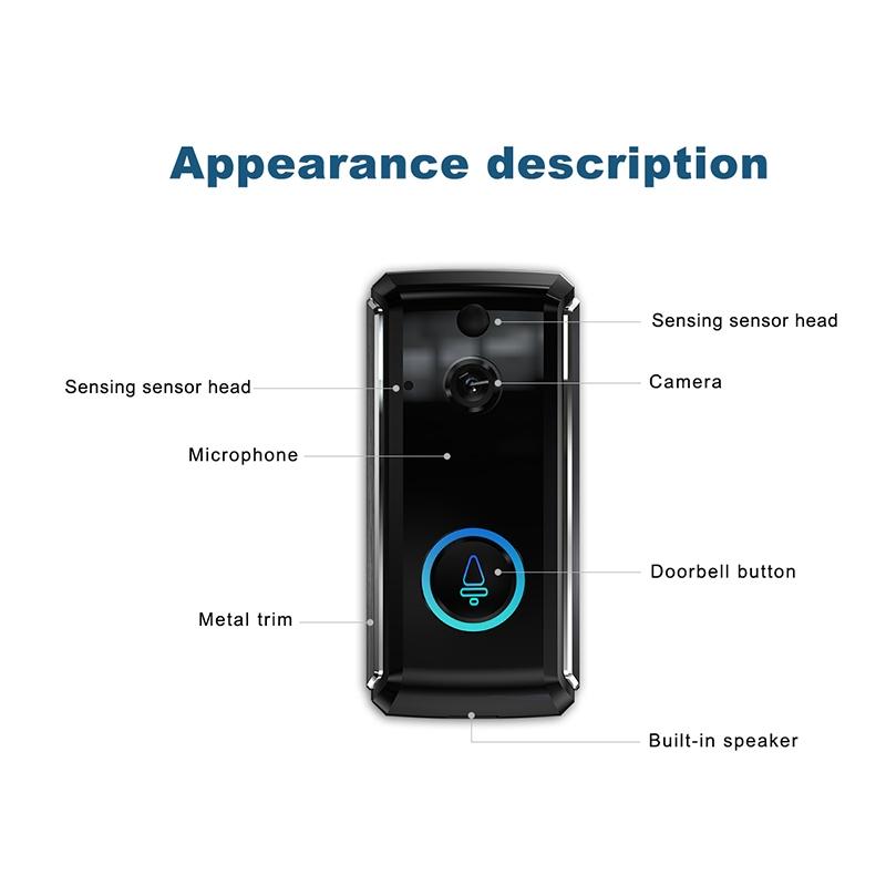 Smart Wifi Video Doorbell With Night Vision & Motion Detection - 2-Way Intercom - 32Gb Sd Card - Black 11