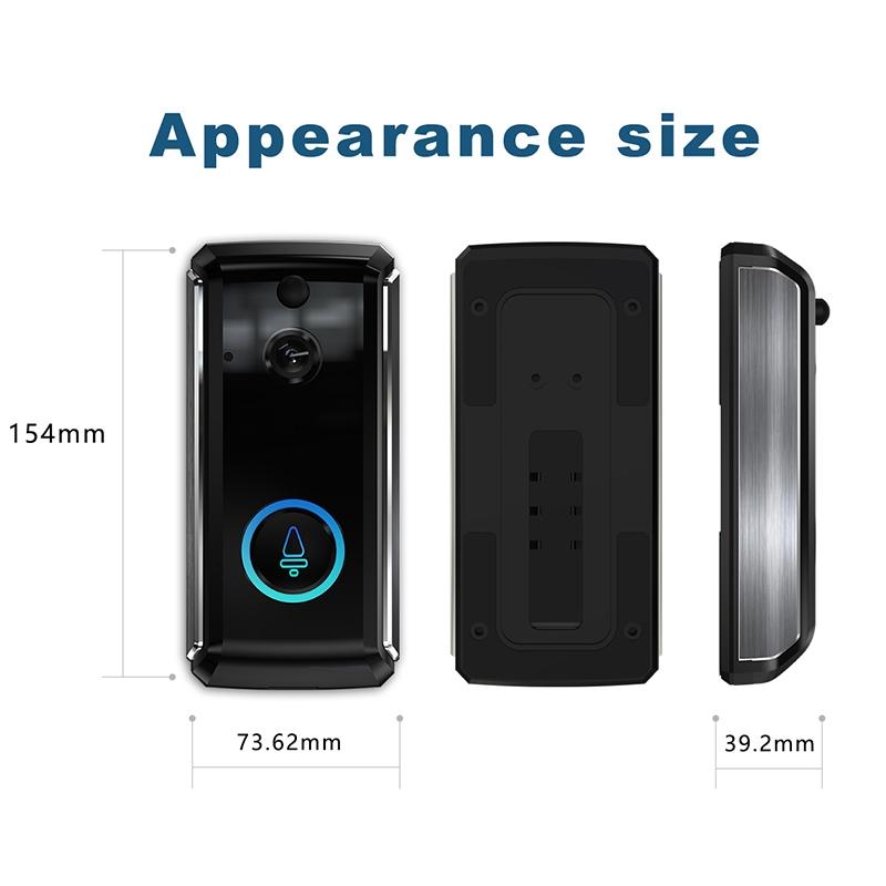 Smart Wifi Video Doorbell With Night Vision & Motion Detection - 2-Way Intercom - 32Gb Sd Card - Black 13