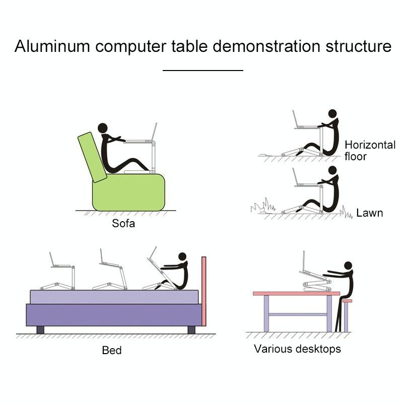 Adjustable Foldable Laptop Stand - Portable Aluminium Alloy - 360 Degree Rotation 7