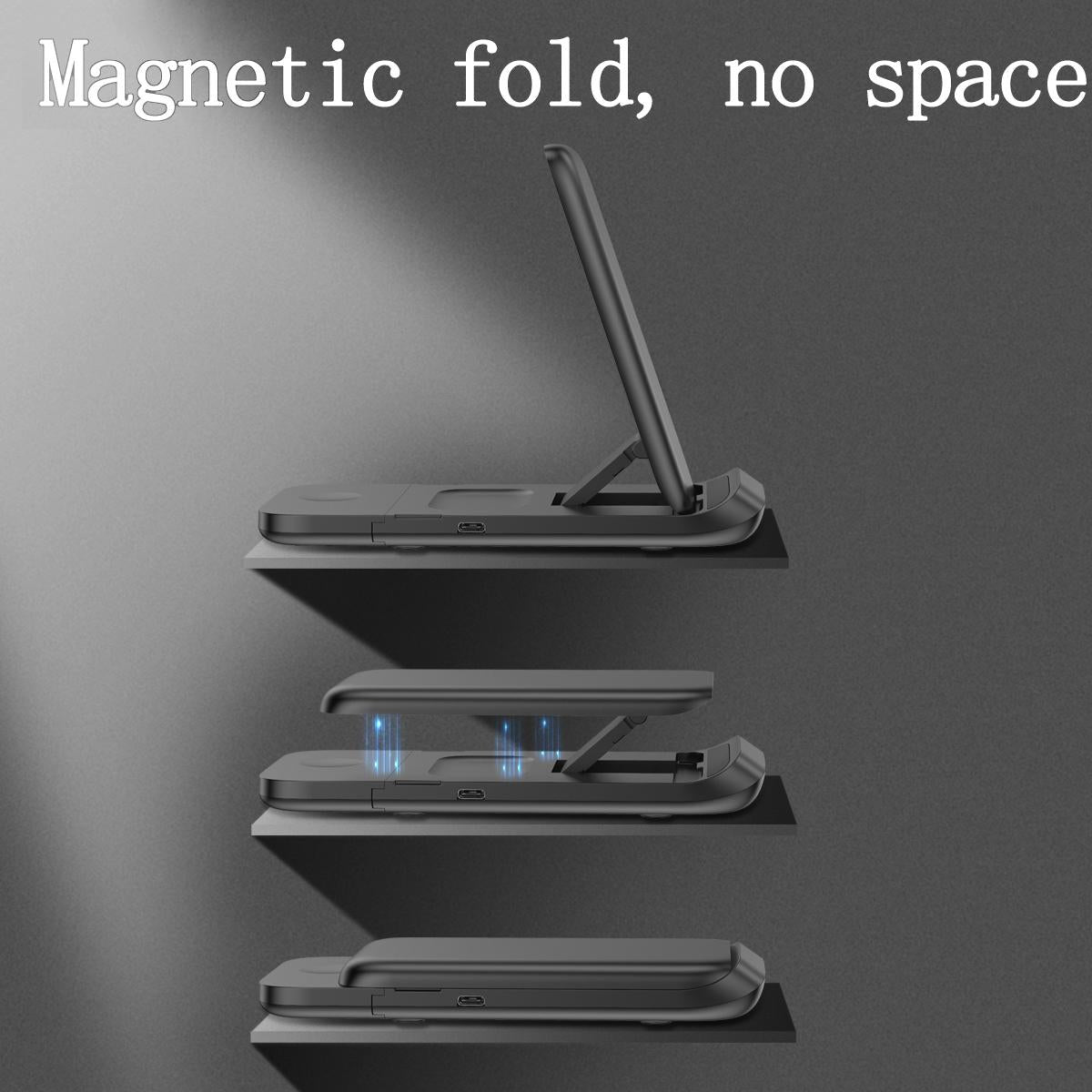 3 In 1 Foldable Wireless Charger For Iphone Apple Watch Airpods 5