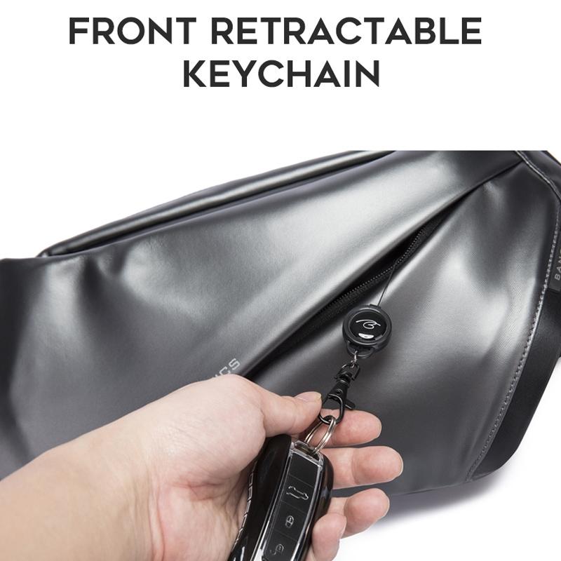 Waterproof Men Crossbody Chest Bag Epithelium Coating 35X19X8.5Cm Black 6