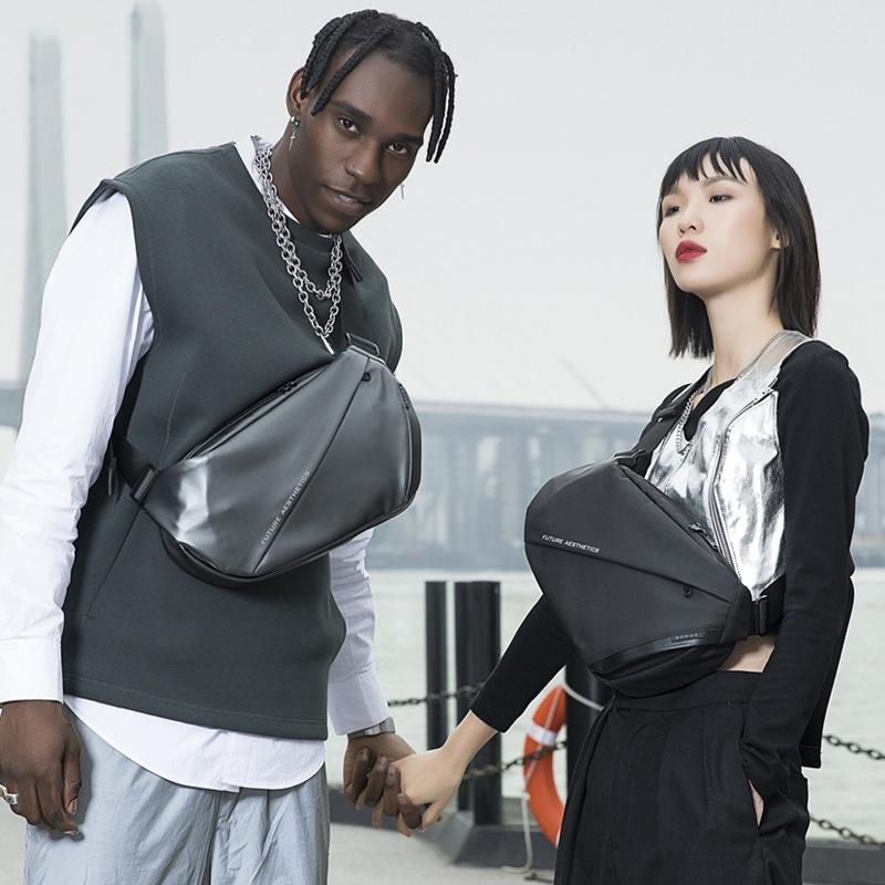 Waterproof Men Crossbody Chest Bag Epithelium Coating 35X19X8.5Cm Black 8