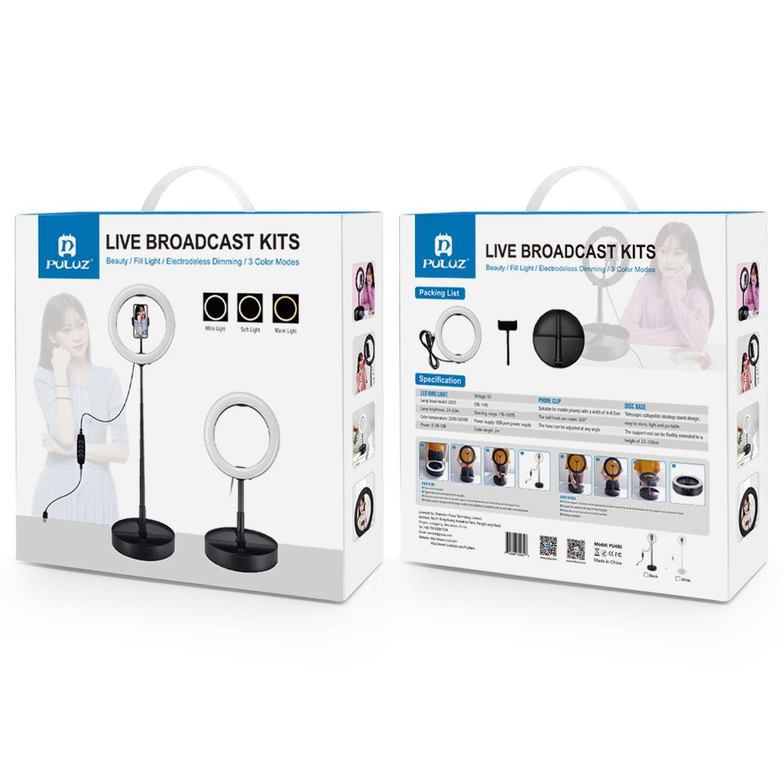 10.2 Dual-colour Led Ring Light with Usb Bluetooth Remote and Phone Holder - Black 7