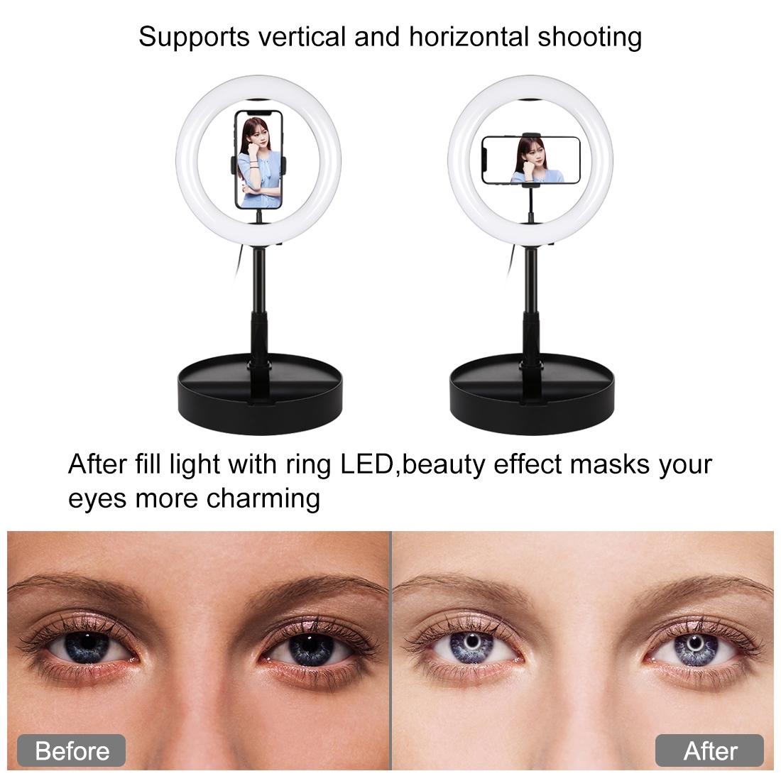 10.2 Dual-colour Led Ring Light with Usb Bluetooth Remote and Phone Holder - Black 15