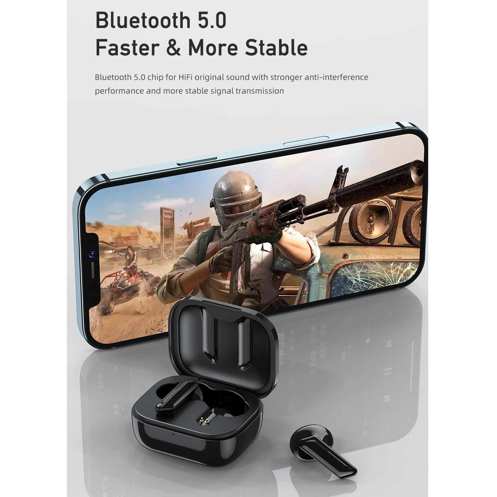 True Wireless Stereo Bluetooth 5.0 Earphones - T36 - Black 4