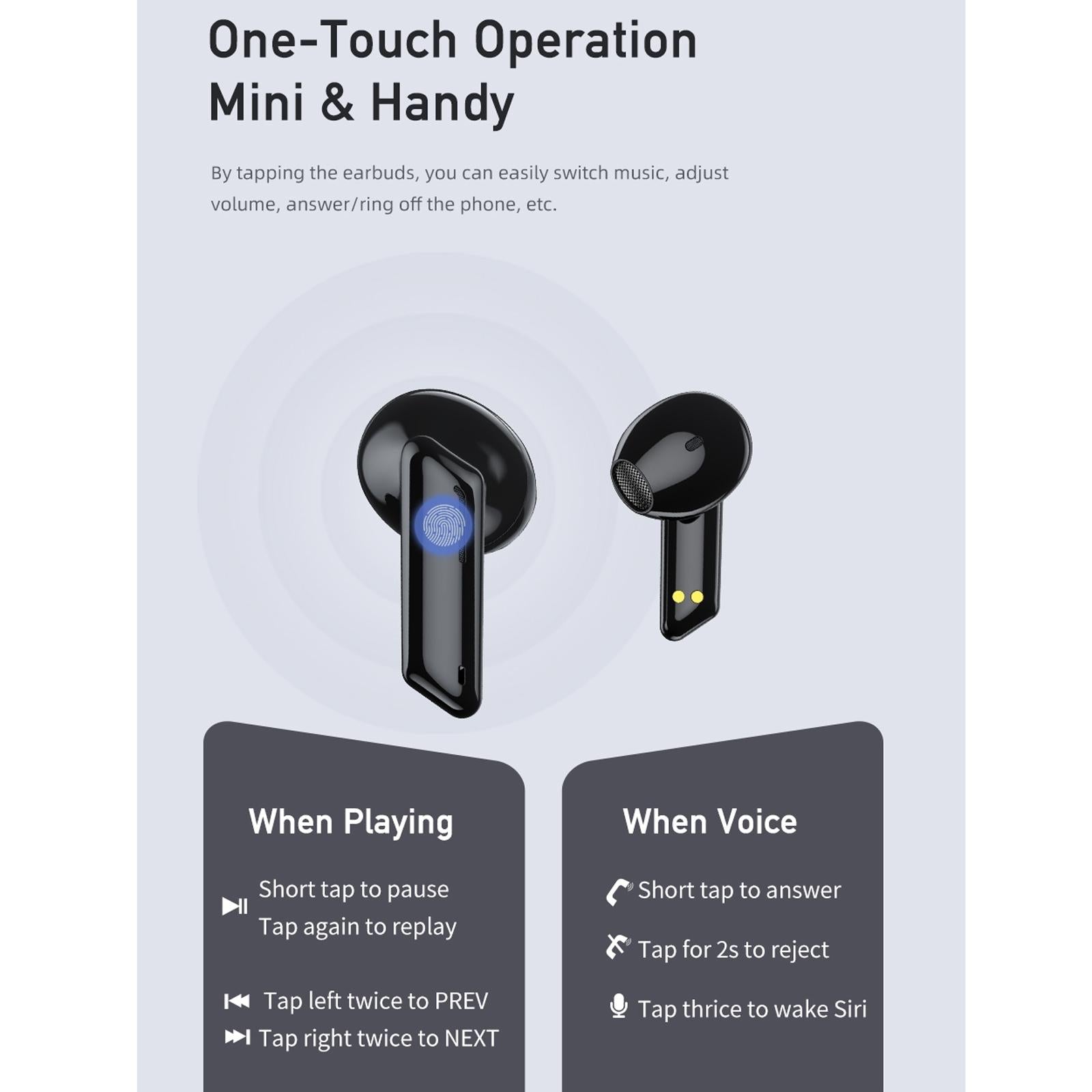 True Wireless Stereo Bluetooth 5.0 Earphones - T36 - Black 8