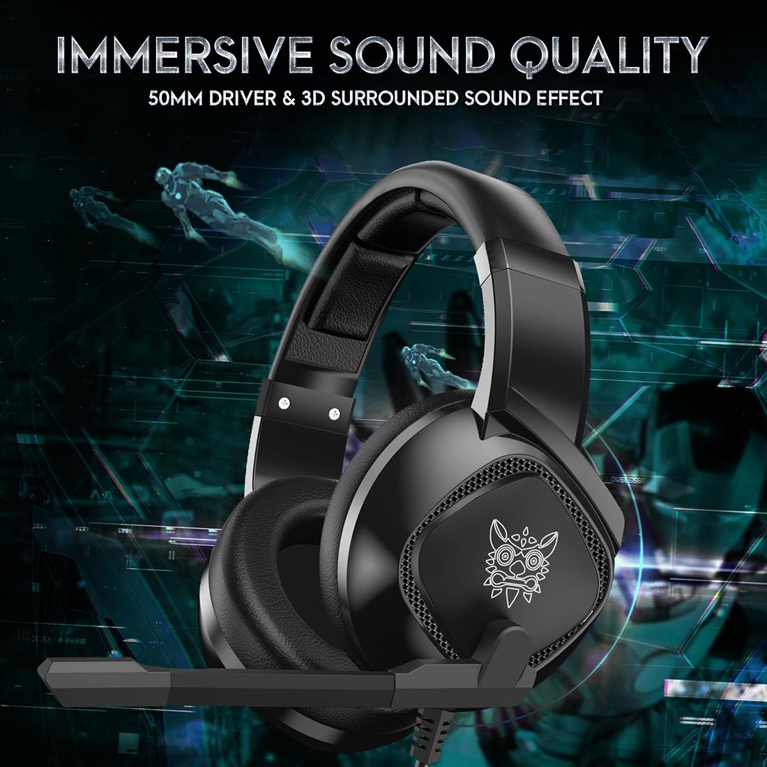 Adjustable Gaming Headset With Mic Black 5