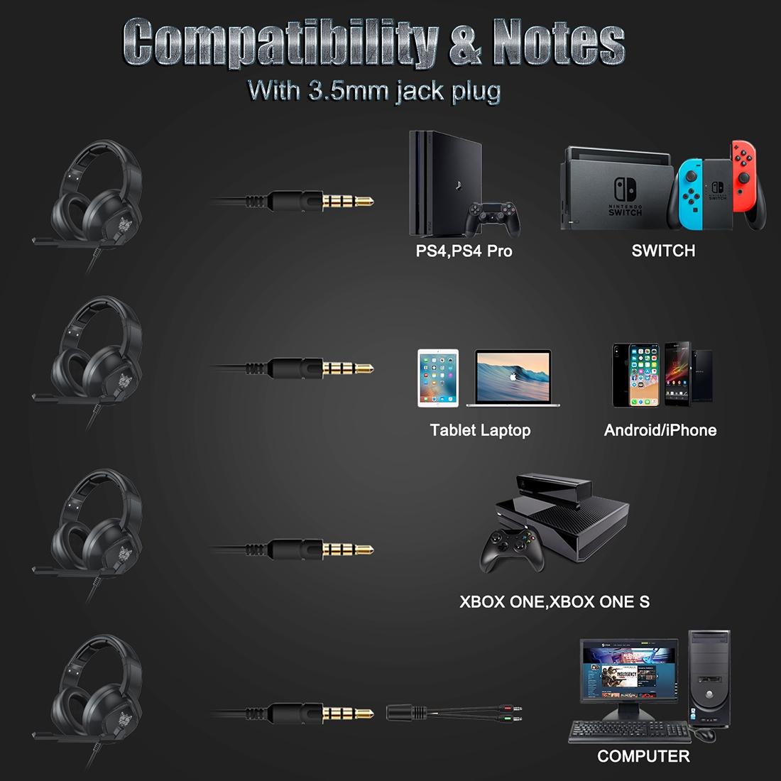 Adjustable Gaming Headset With Mic Black 8