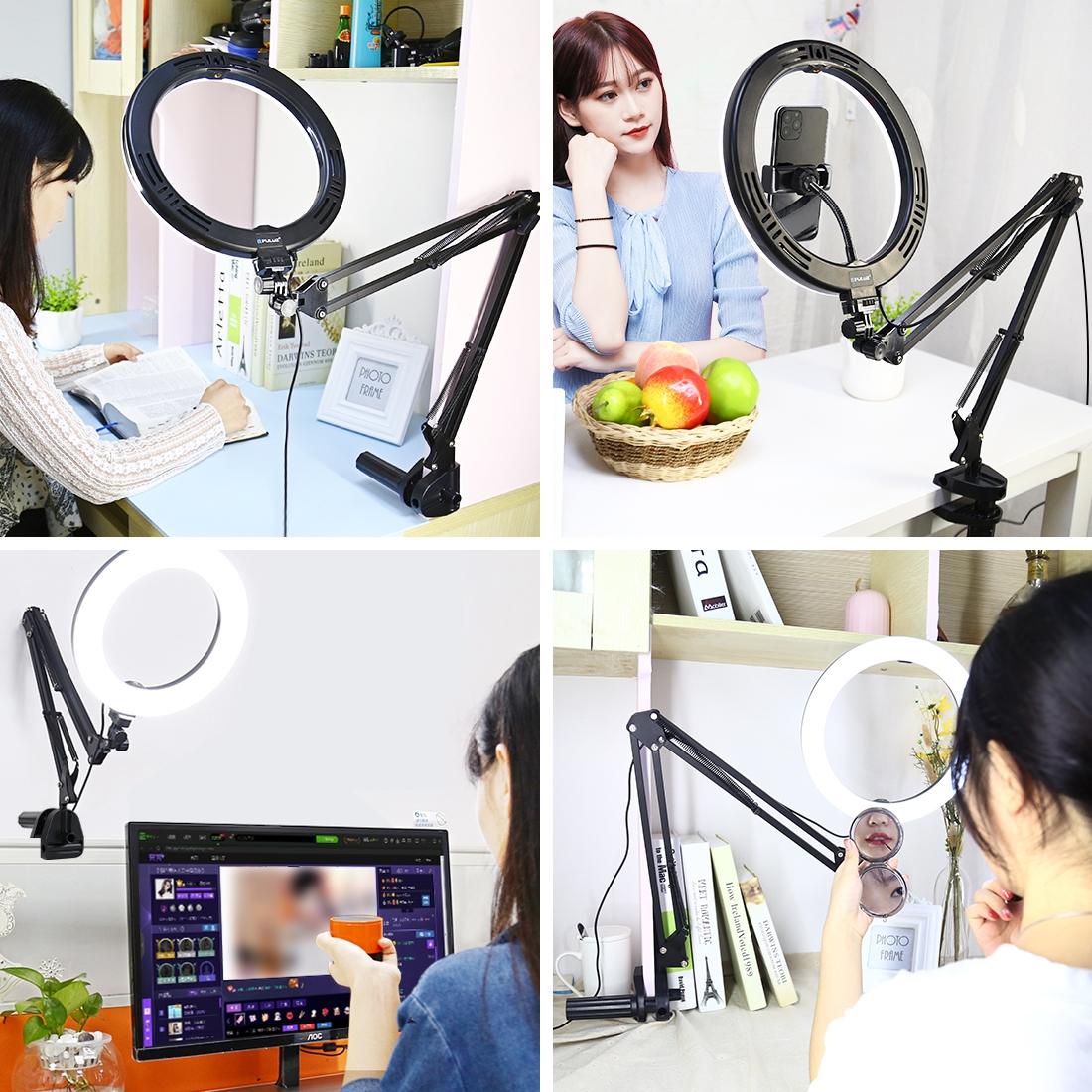 10.2 Ring Light with Usb 3 Modes Dual Colour Phone Clamp 4