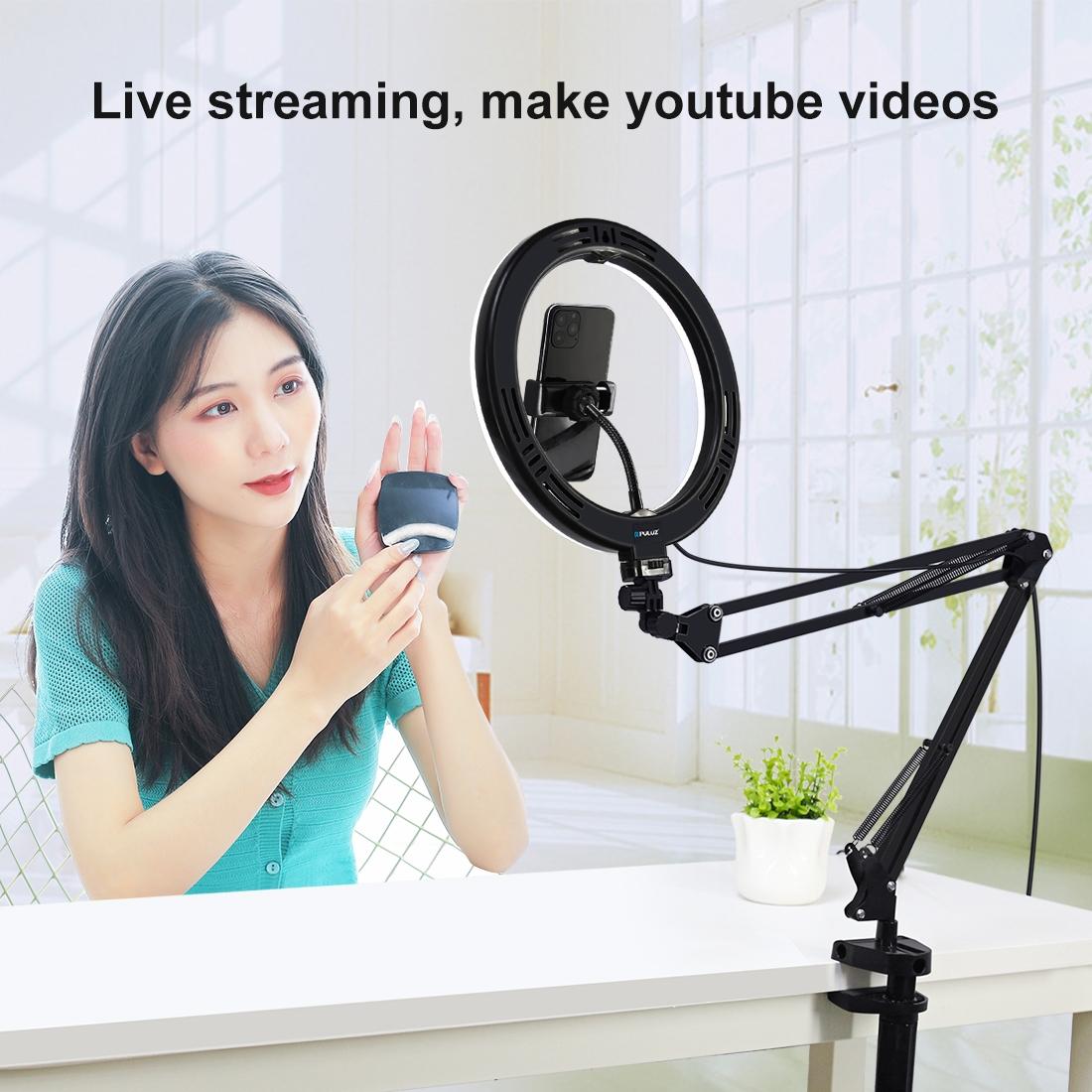 10.2 Ring Light with Usb 3 Modes Dual Colour Phone Clamp 5