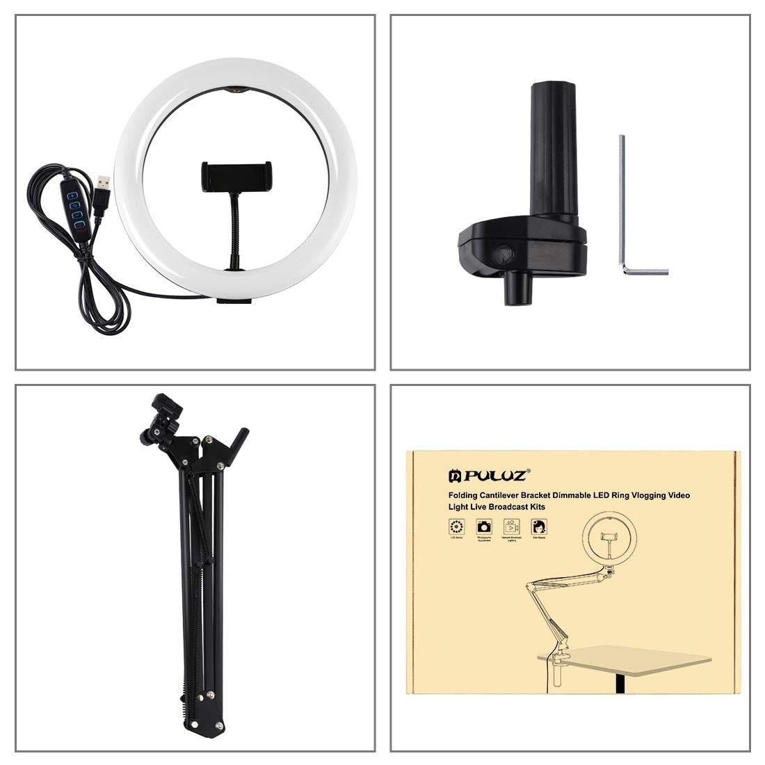 10.2 Ring Light with Usb 3 Modes Dual Colour Phone Clamp 6