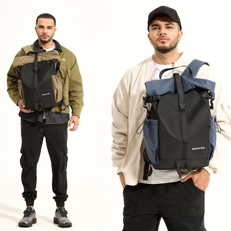 Large Capacity Contrast Backpack For Commuting - Gray 3