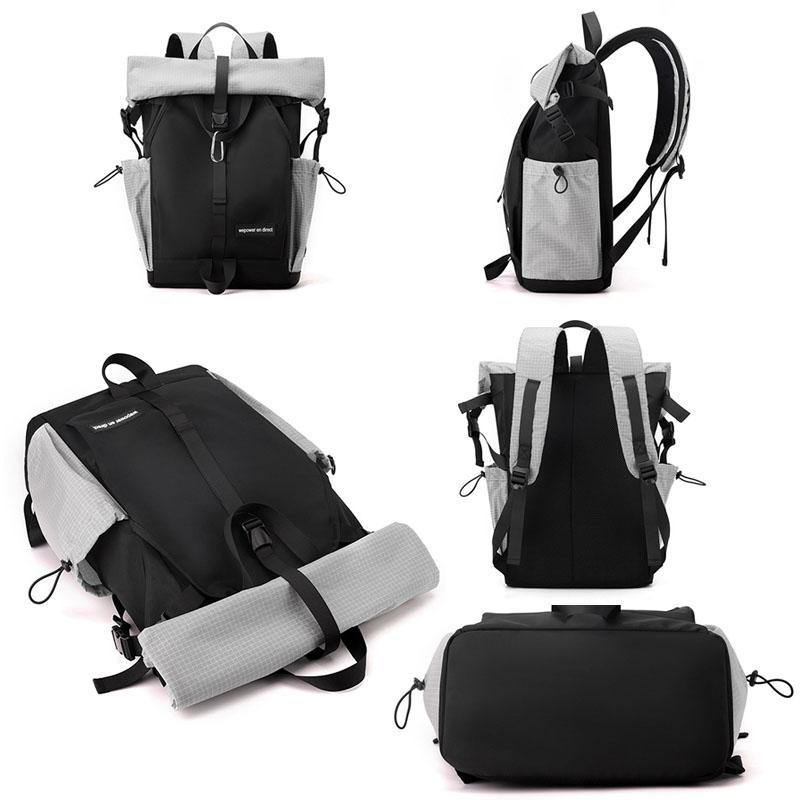 Large Capacity Contrast Backpack For Commuting - Gray 4