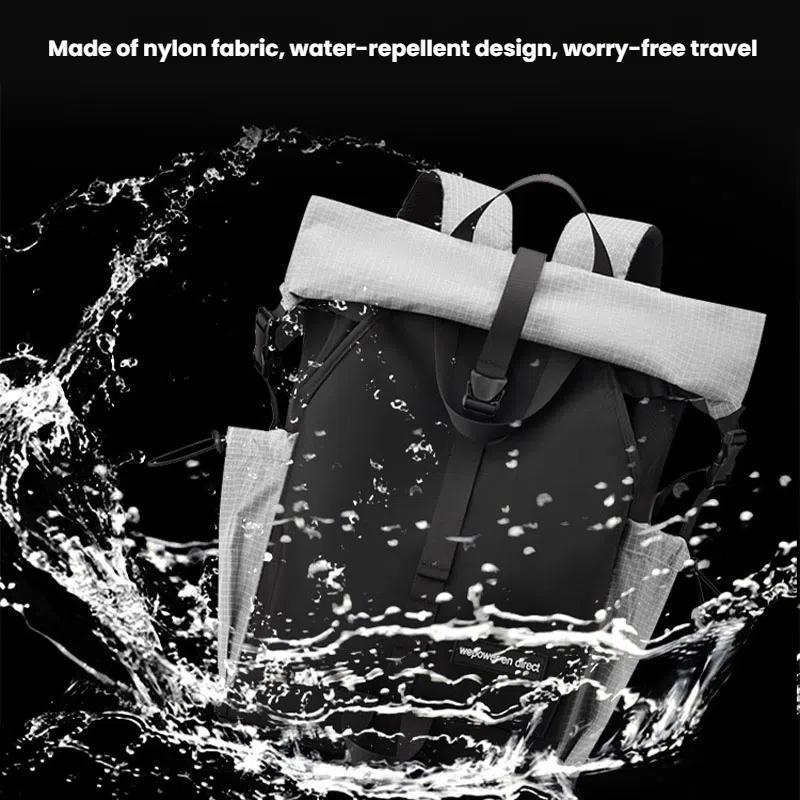 Large Capacity Contrast Backpack For Commuting - Gray 8