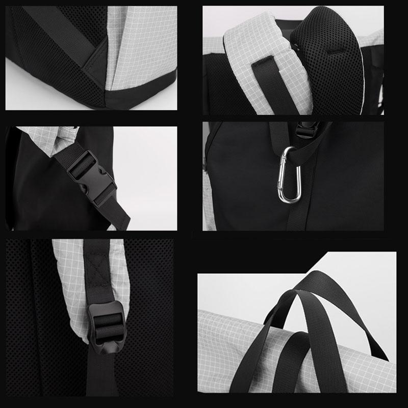 Large Capacity Contrast Backpack For Commuting - Gray 9