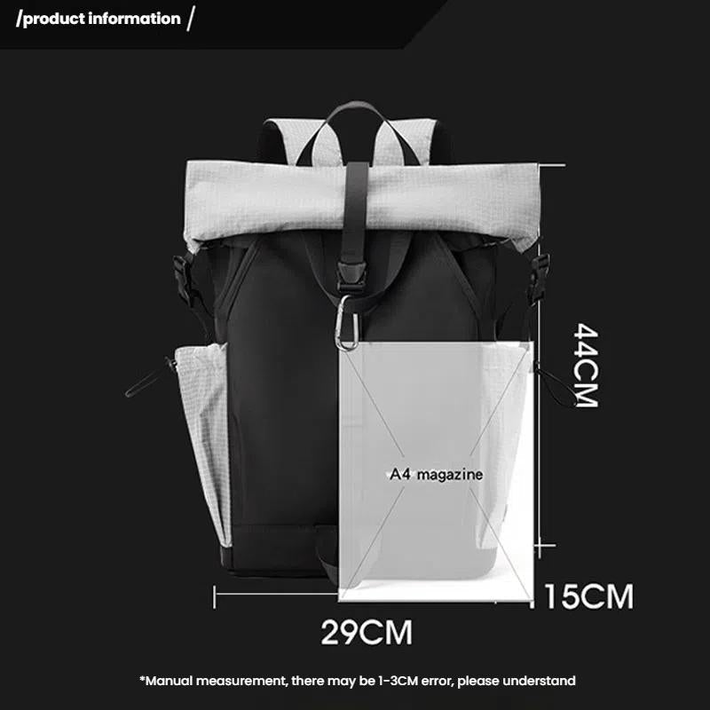 Large Capacity Contrast Backpack For Commuting - Gray 10