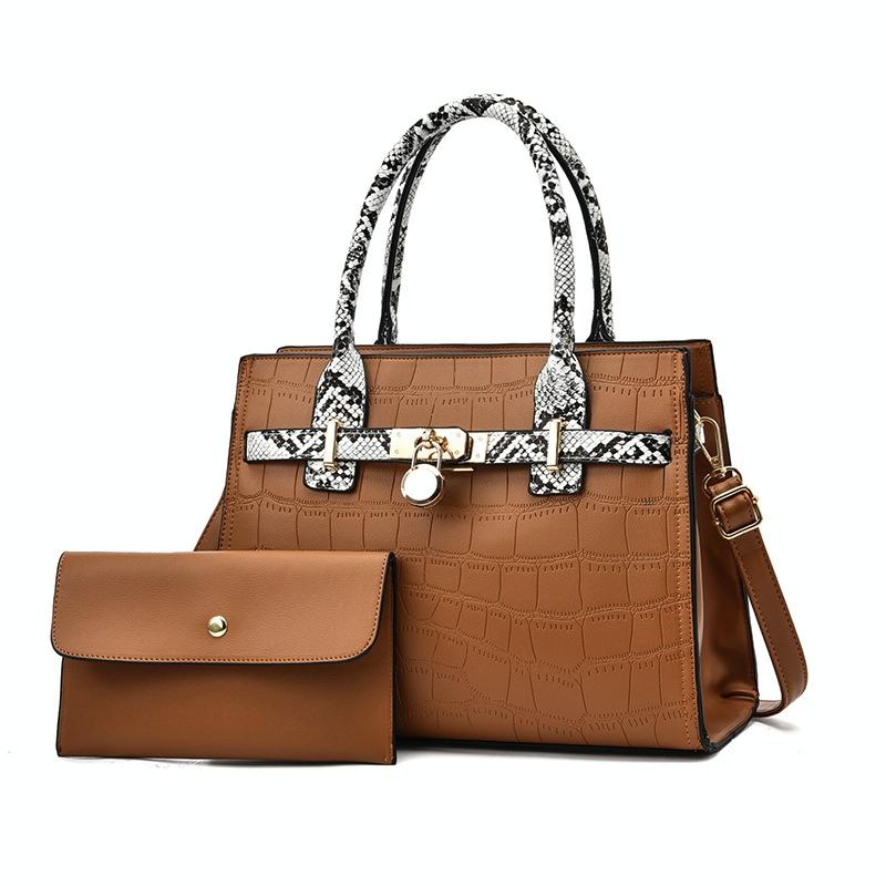 Large Capacity 2-in-1 Stone Pattern Bags - Versatile and Spacious - Khaki 13