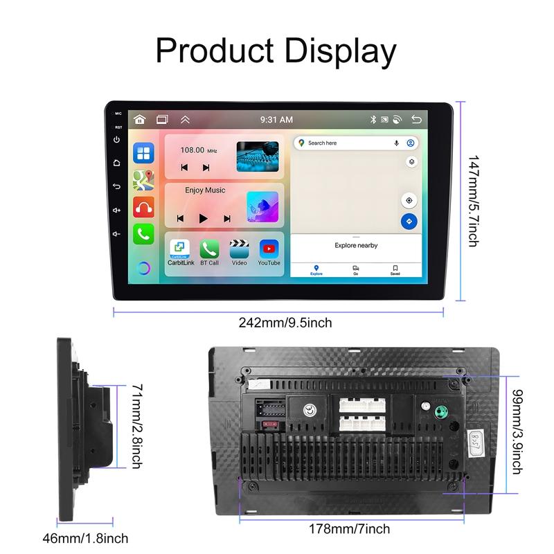 10.1 Inch Android 13.0 Carplay Navigation Monitor - Standard + Ahd Camera 4