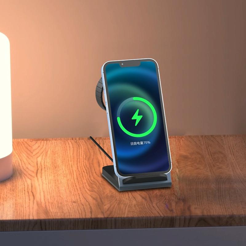 3 In 1 Vertical Metal Wireless Charger - Silver 8