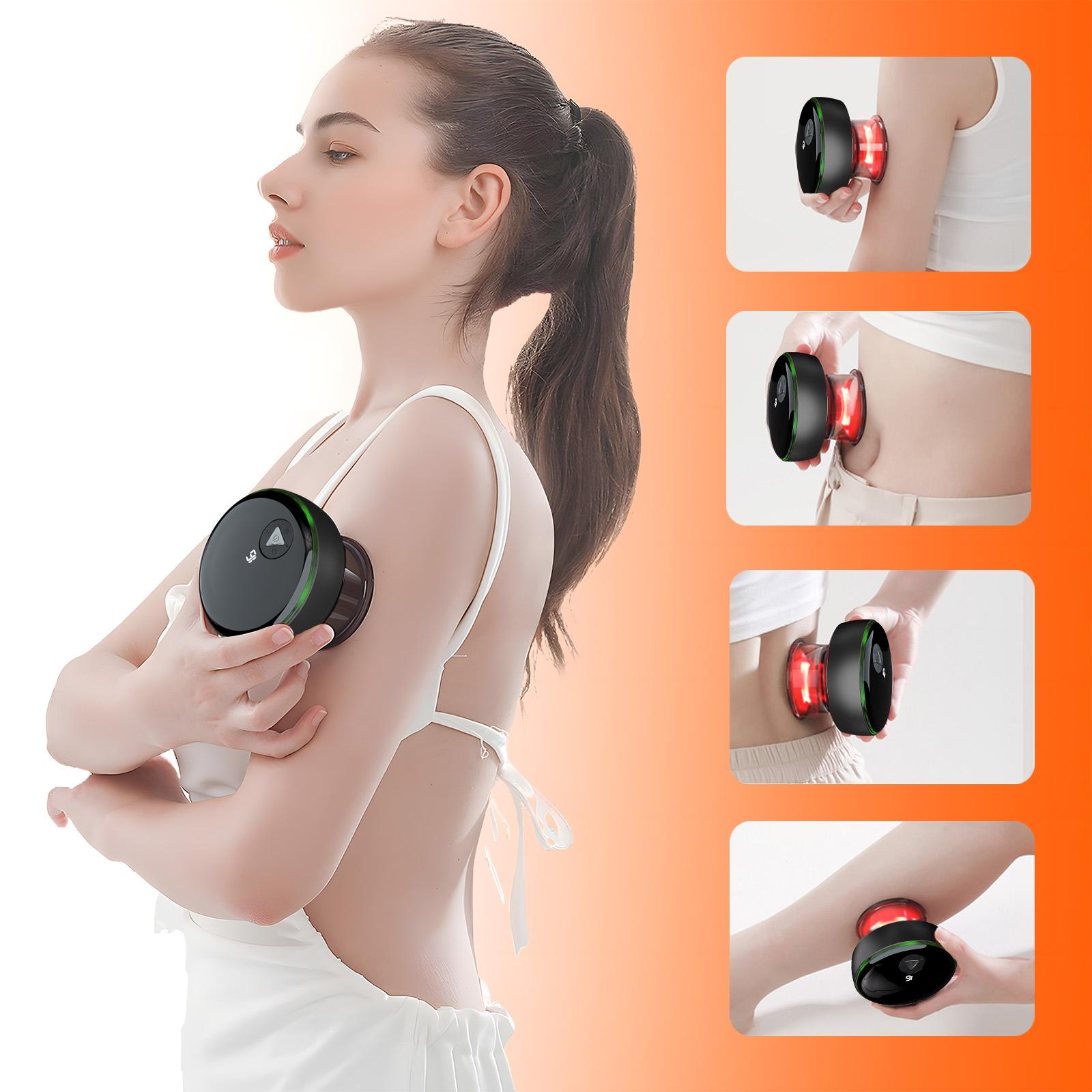 Smart Cupper With Light: Electric Heated Scraping Massage Tool - Red 9