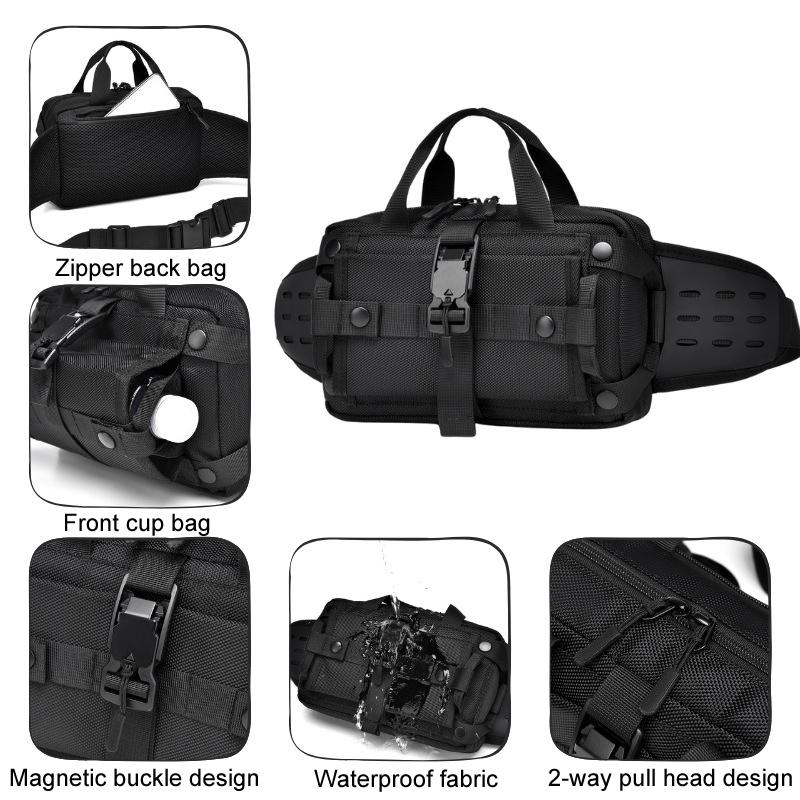 Waterproof Men Crossbody Waist Pack Gray 6