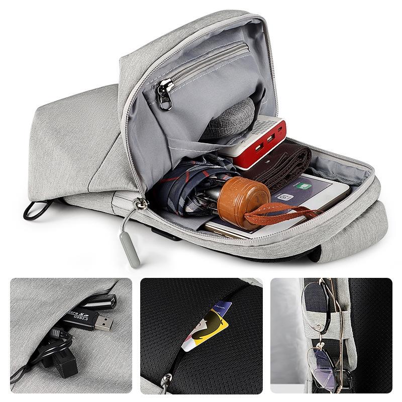 Adjustable Sports Chest Bag Lightweight & Versatile - Elegant Grey 5