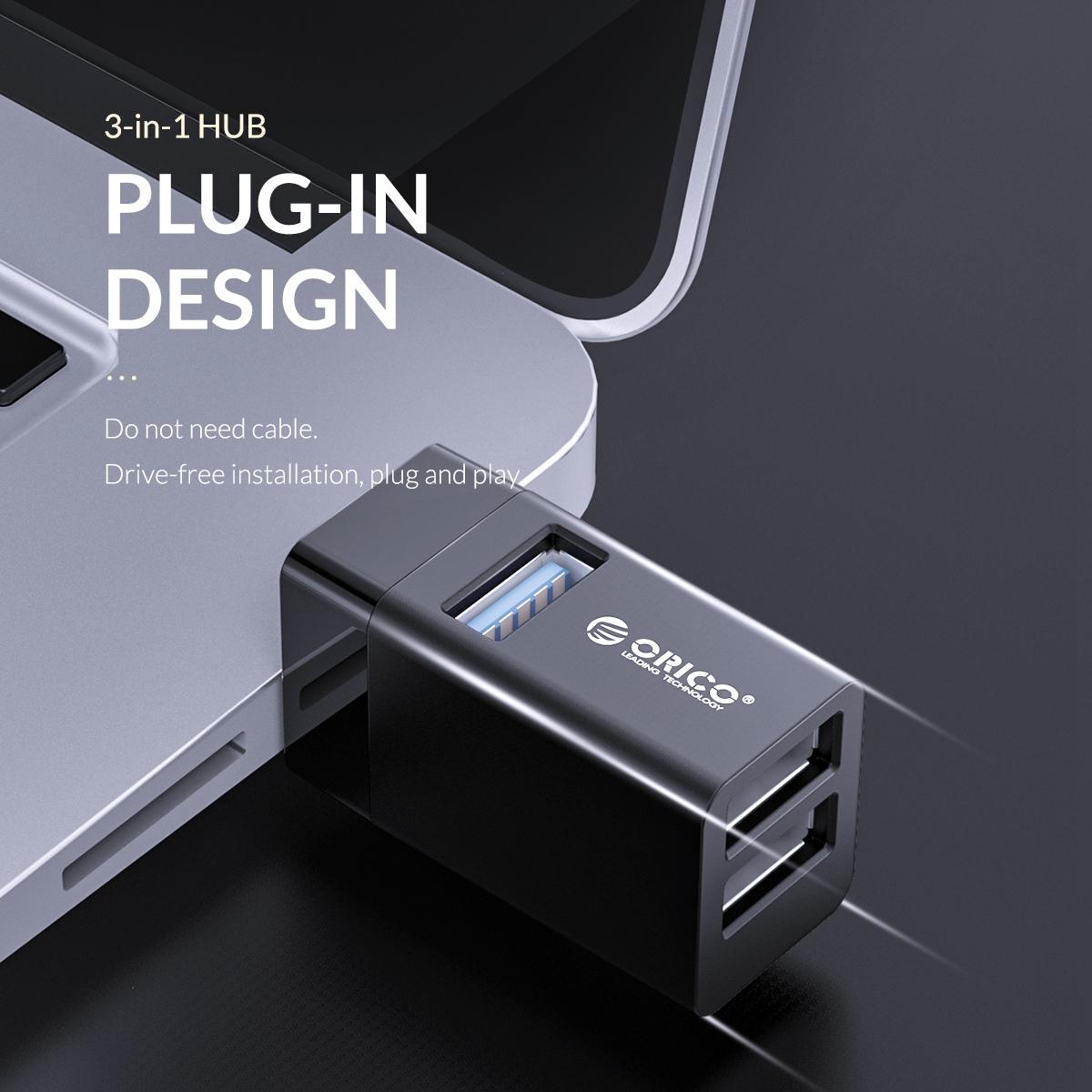 3-In-1 Usb Mini Hub Adapter For Multiple Devices - White 6