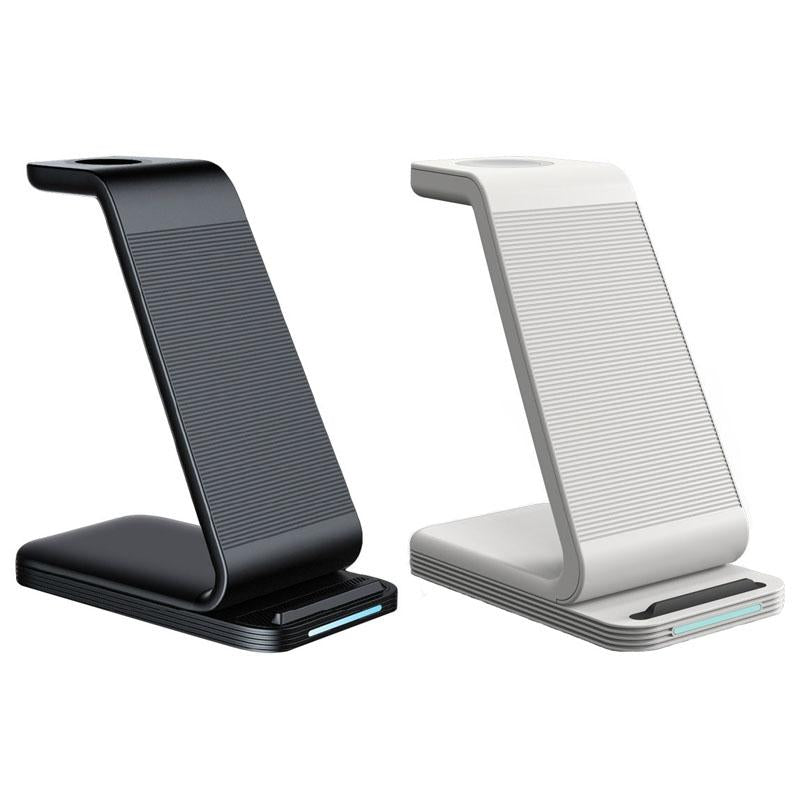 3 In 1 15W Vertical Wireless Charger - White 3