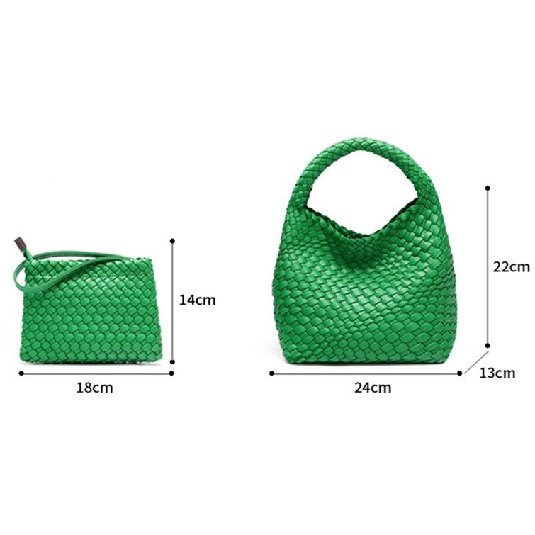 Apricot Hand Woven 2-in-1 Shoulder Bag - Brown 5