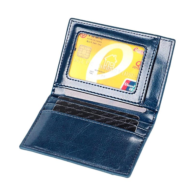 Ultra Thin Pu Leather Card Holder Mini - Blue 7