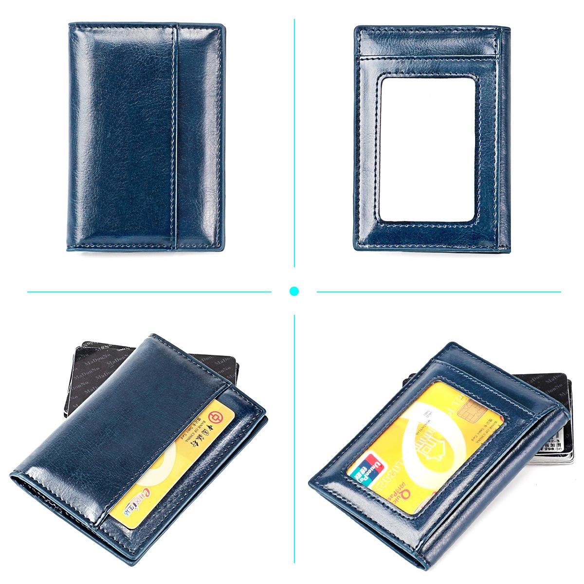 Ultra Thin Pu Leather Card Holder Mini - Blue 8