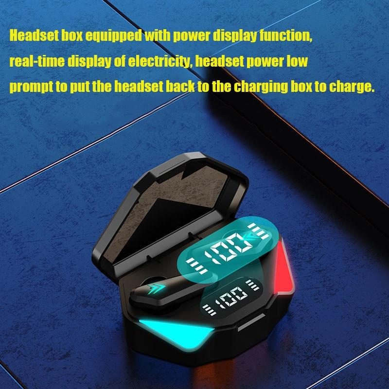 True Wireless Gaming Earbuds with Touch Control and Led Charging Case - Black 6