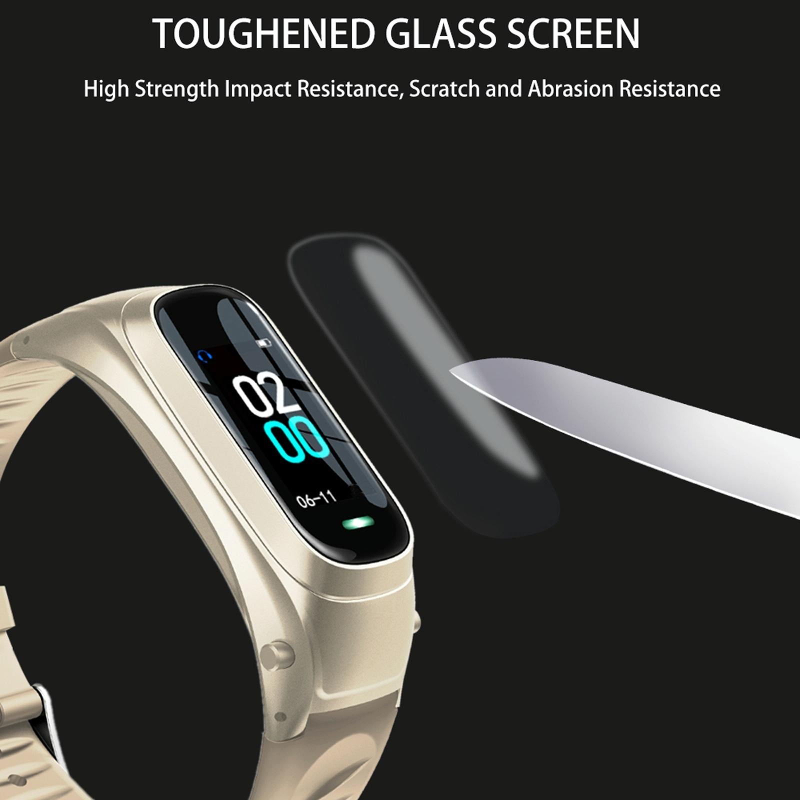 Smart Bracelet With Ai Voice Sleep & Heart Rate Monitoring Call Rejection - Gold 14