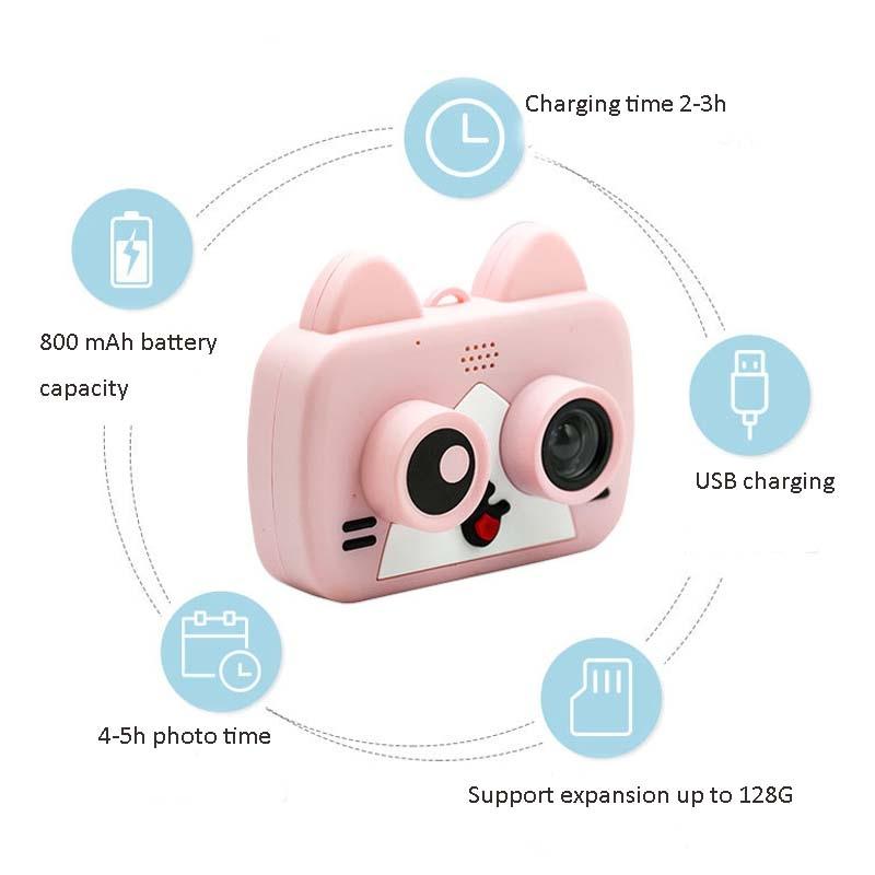2.0 Hd Screen Wifi Children's Digital Camera with 12mp Cartoon Design and Fun Photography - 2 Screen Wifi Cartoon Design Fun Photography - Sky Blue 12