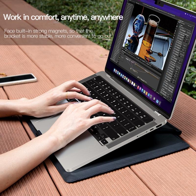 Universal Magnetic Laptop Holder Bag - Stitched Inner - Black 7