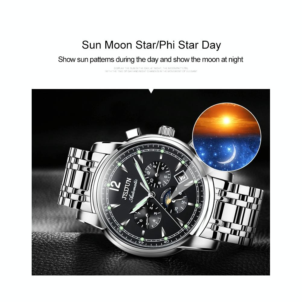 Waterproof Luminous Mechanical Watch for Men - 8750 - Silver Black 6