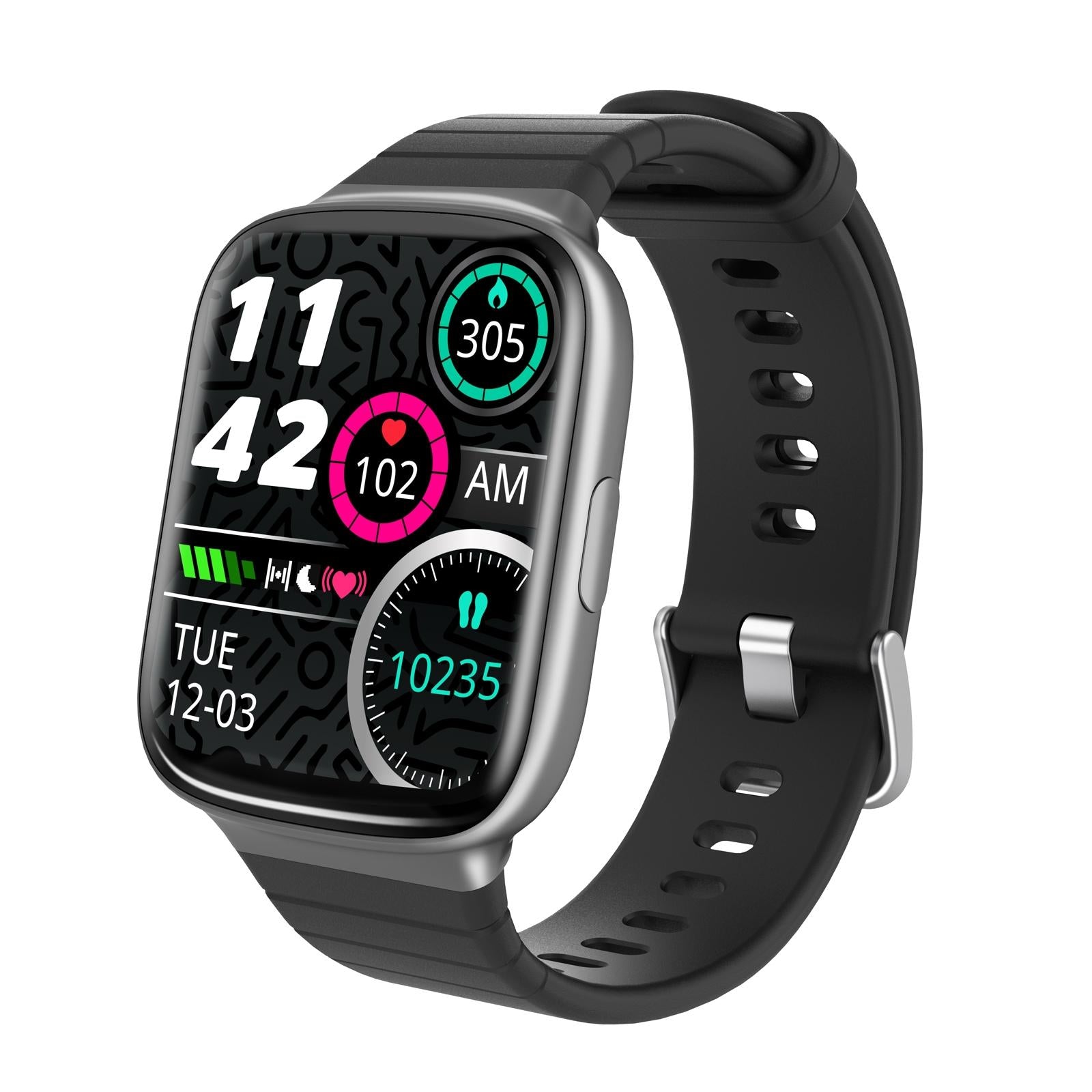 1.69 Inch Ips Screen 5Atm Waterproof Sport Smart Watch Support Sleep Monitoring / Heart Rate Monitoring / Sport Mode / Incoming Call & Information Reminder - Black 8