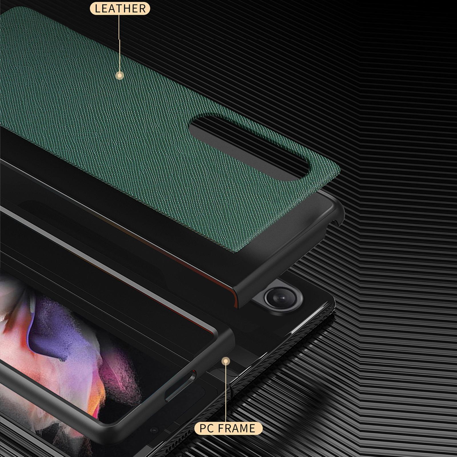 For Samsung Galaxy Z Fold4 5G Foldable Cross Pattern Phone Case - Foldable Design - Black 6