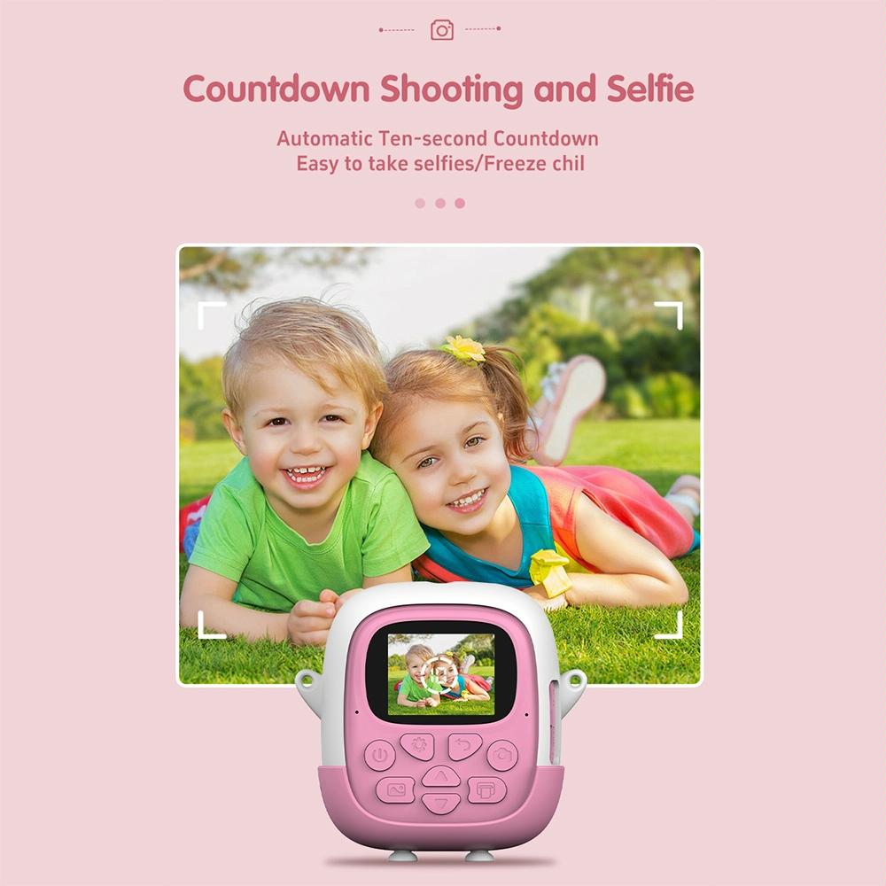 720P Hd Reversible Mini Digital Camera For Children - Cartoon Print - Green 4