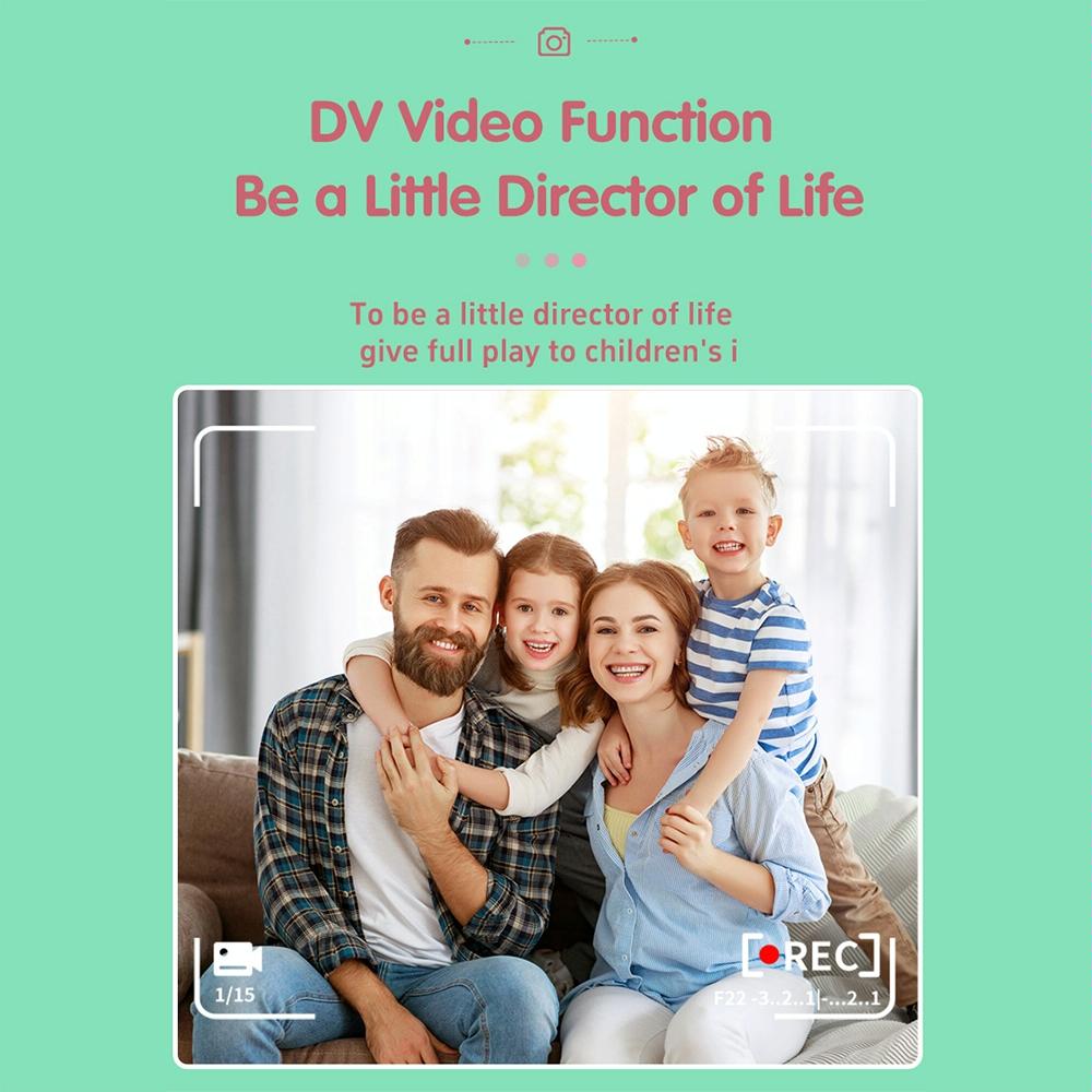 720P Hd Reversible Mini Digital Camera For Children - Cartoon Print - Green 11