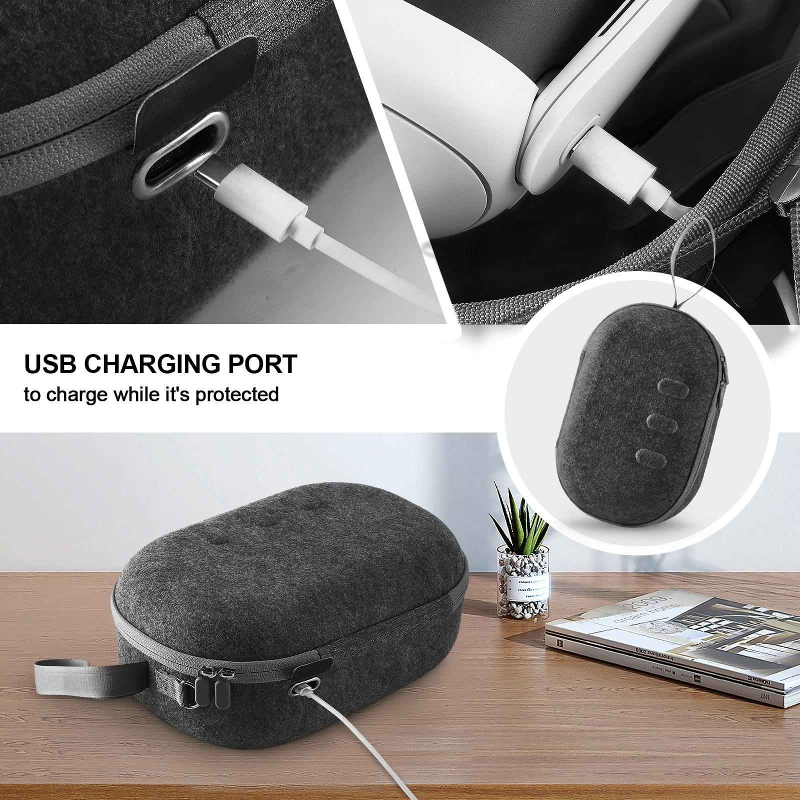 Protective Vr Storage Bag for Apple Vision Pro / Meta Quest 3 Glasses - Grey 6