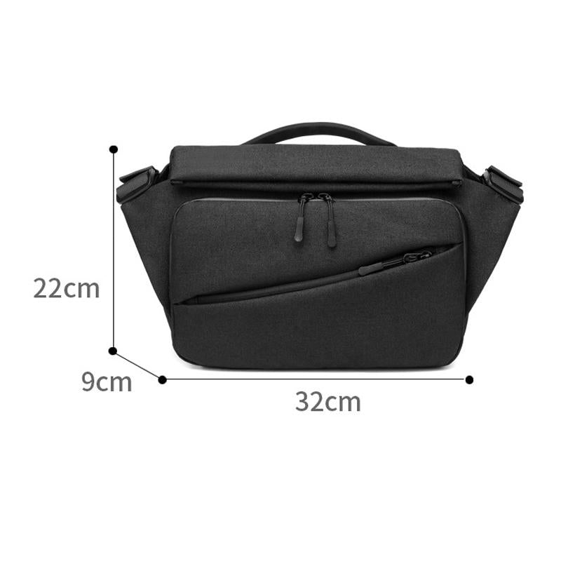 Waterproof Men Messenger Bag With Usb Charging Port Multifunctional Design - Black 6
