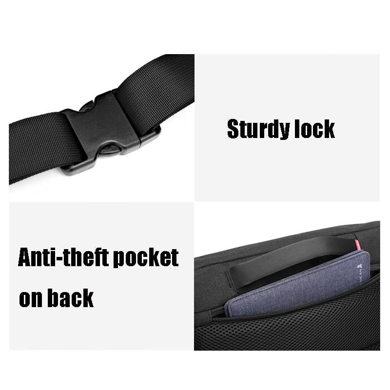 Waterproof Men Messenger Bag With Usb Charging Port Multifunctional Design - Black 8