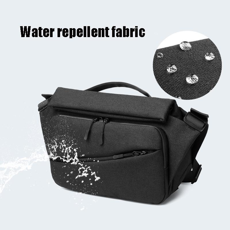 Waterproof Men Messenger Bag With Usb Charging Port Multifunctional Design - Black 10