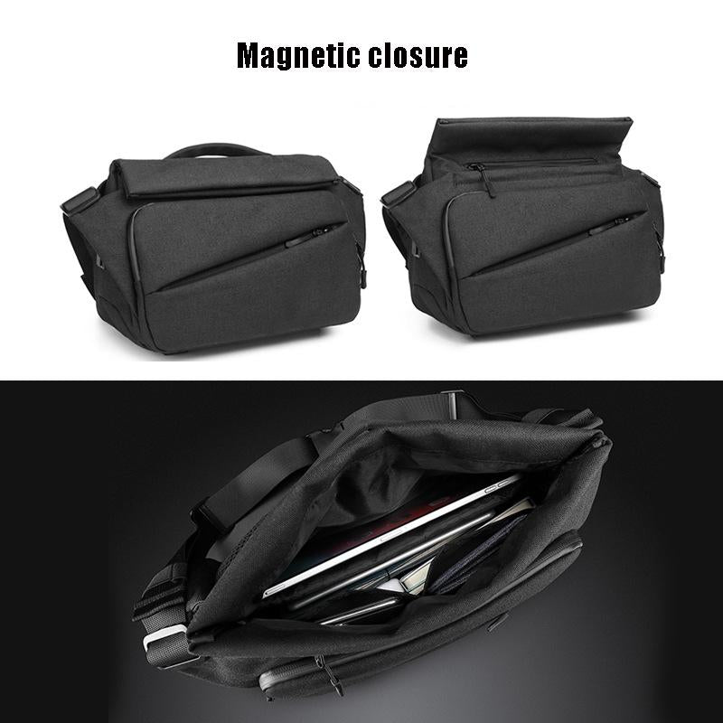 Waterproof Men Messenger Bag With Usb Charging Port Multifunctional Design - Black 13