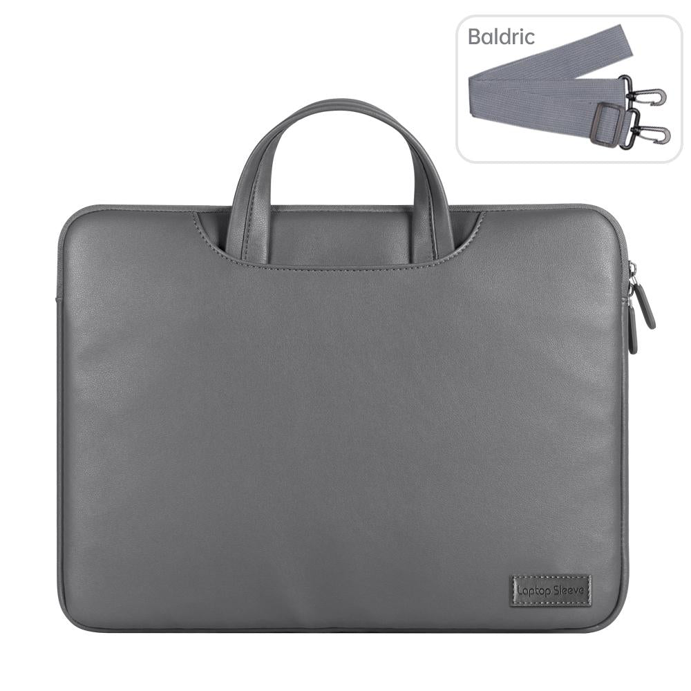 13 / 14 Inch Waterproof Pu Laptop Inner Bag - Grey 11