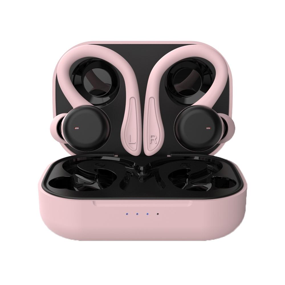 Waterproof t & g T40 Tws Bluetooth Earphones with Charging Box - Pink