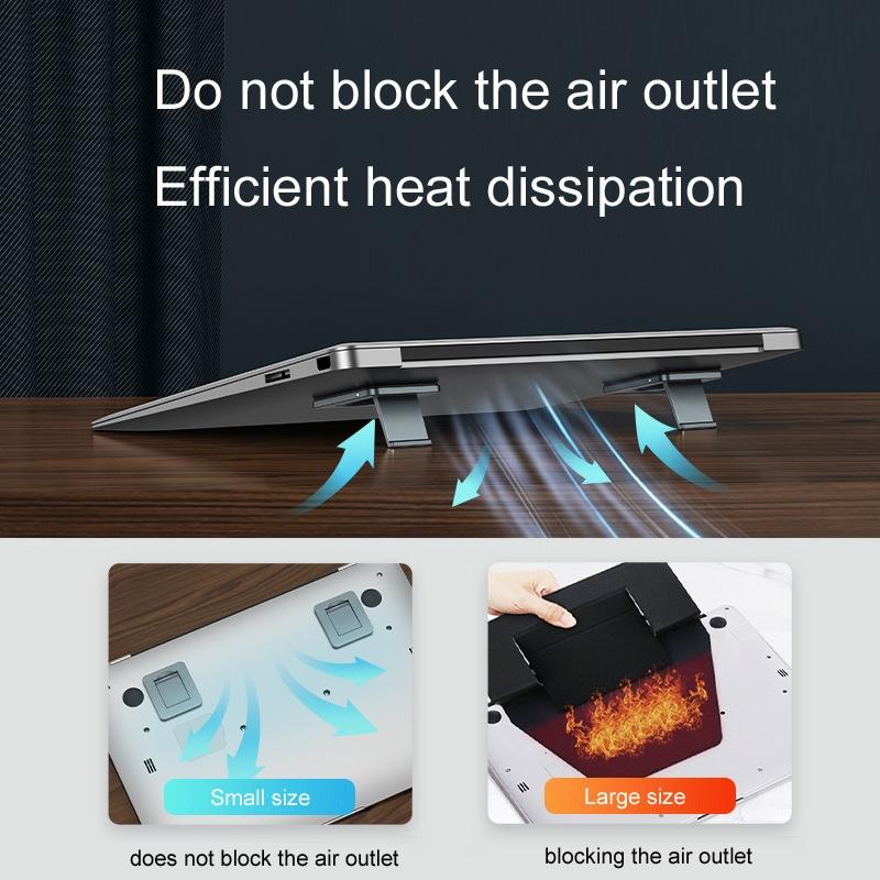 Desktop Folding Notebook Stand with Invisible Height Increase and Storage - Silver 5